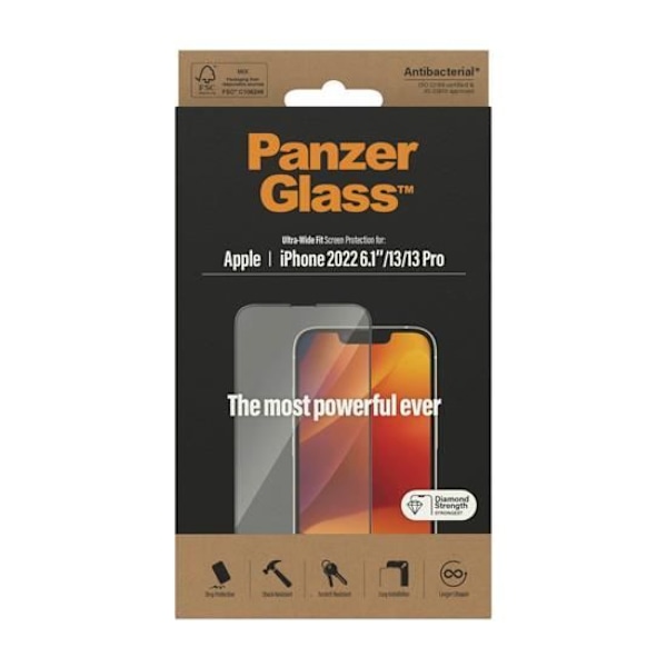 PanzerGlass krystalklart beskyttelsesglas til iPhone 14