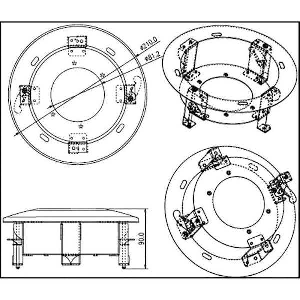 Hikvision Digital Technology DS-1227ZJ, Bracket, Indendørs, Hvid, ABS Syntetisk, Metal, DS-2CD753F-E, DS-2CD754F-E