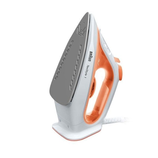 Braun TexStyle 1 SI 1009, dampstrygejern, non-stick strygesål, 1,9 m, 25 g/min, Orange, Hvid, 120 g/min.