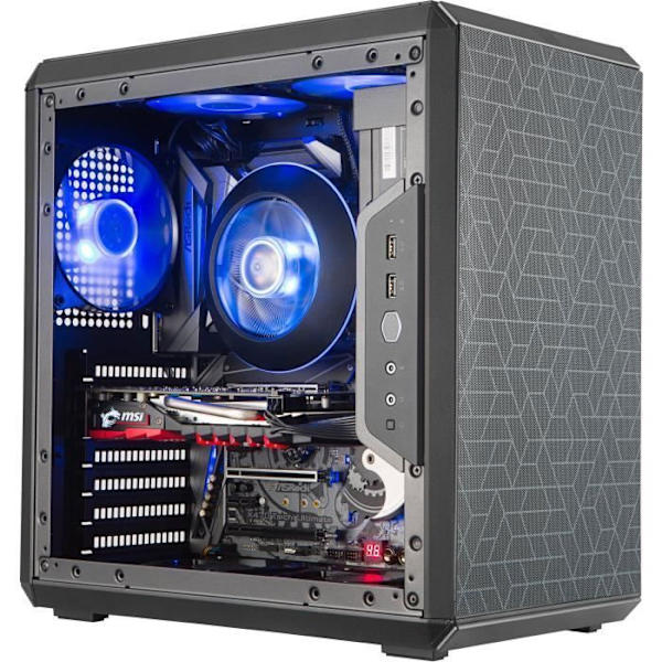 COOLER MASTER LTD Q500L PC CASE - Gaming - 2xMagnetiske filtre - Sort - Hærdet glas - ATX-format (MCB-Q500L-KANN-S00) Sort