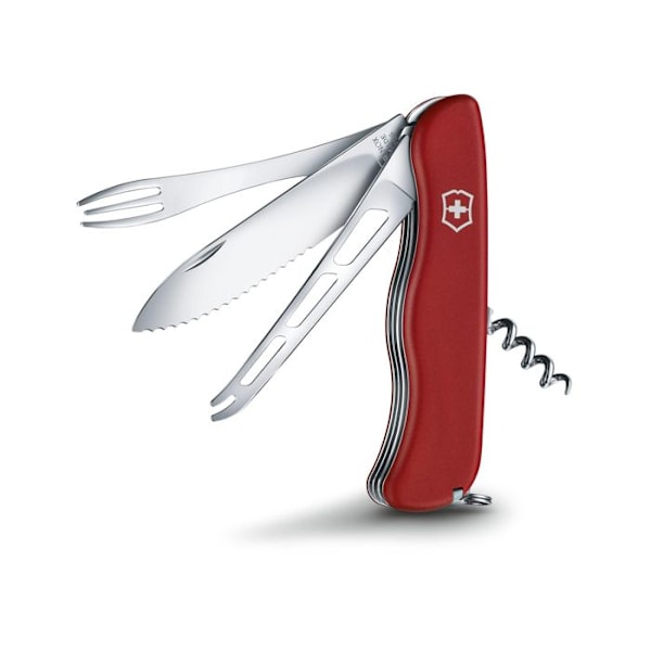 Victorinox Master cheesemaker fickkniv. Fickkniv med 8 funktioner, inklusive ett låsbart blad med 2/3 tänder och