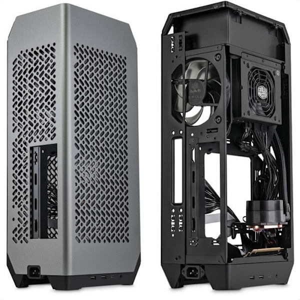 PC-fodral - COOLER MASTER - NCORE 100 MAX, SFF, Grå, 850W, ATX, 120 mm fläktar, 2,5" SSD