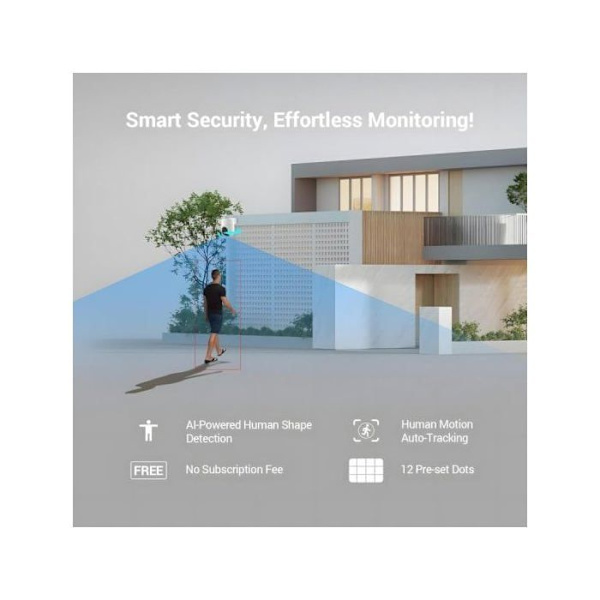 EZVIZ H8c overvågningskamera (4MP) - Nattesyn - Bevægelsesdetektor