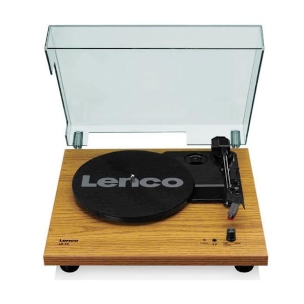 LENCO LS-10WD Levysoitin kahdella sisäänrakennetulla kaiuttimella - 2 nopeusasetusta 33 ja 45 kierrosta - Stereo keraaminen neula -