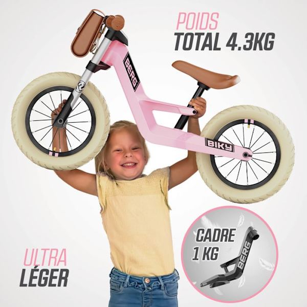 Tasapainopyörä lapsille - BERG Biky Retro Pink - Kevyt ja mukava Grøn