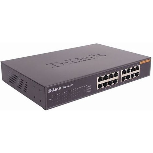 D-Link-kytkin 16 porttia 10/100 mpbs (DES-1016D)