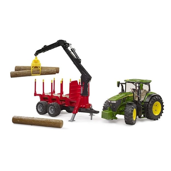 John Deere 7R metsävaunulla ja 4 puun rungolla
