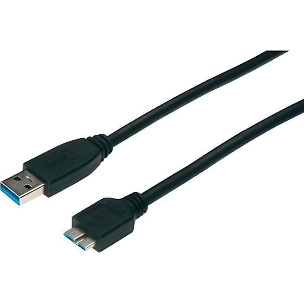 USB-kaapeli - Merkki - 3.0 A uros - Micro-B uros - Kolminkertaisesti suojattu - 1 m - Musta