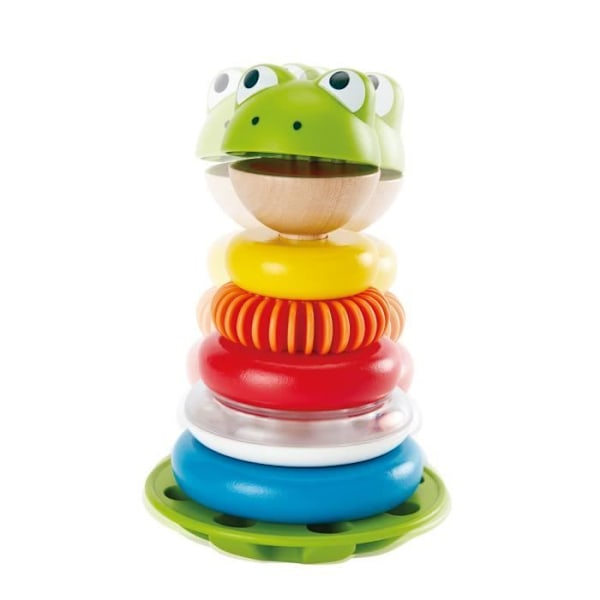 Stablelegetøj - HAPE - Mr. Frog - Farvede ringe - Med lyde - Blandet orange