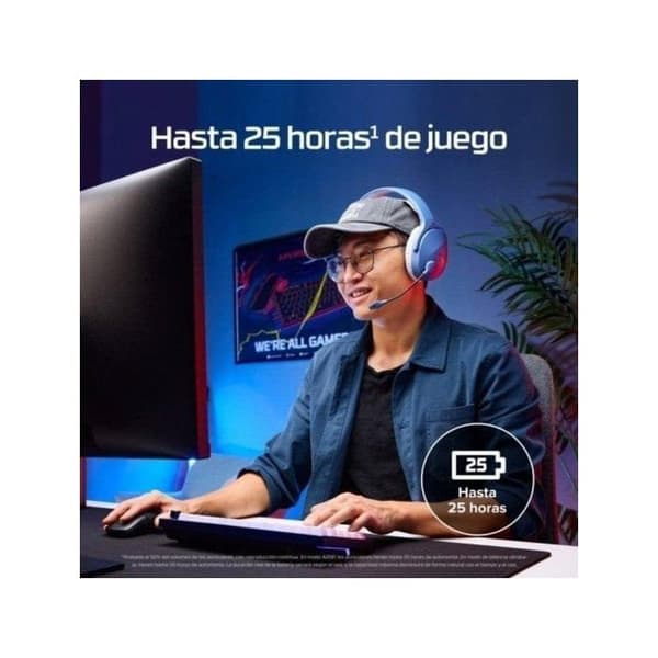 HyperX Cloud Jet Trådlösa Hörlurar 2.4 GHz och Bluetooth med Mikrofon och 25h Batteri Blå