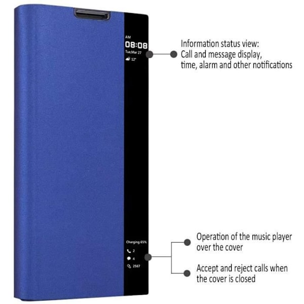 Etui til Samsung Galaxy A50, Smart View Flip Cover [View Window-Auto Wake-Sleep Stand-funktion] Ultra-tynd MagneJ806