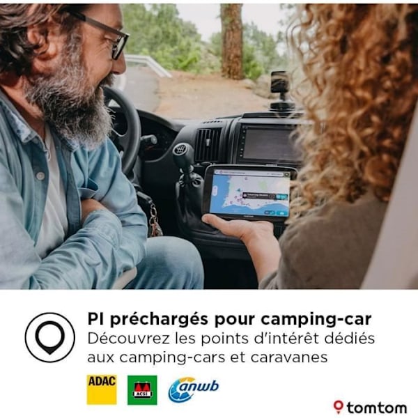 TomTom - GO Camper Max 2. sukupolvi - GPS matkailuautoille, vaunuille ja henkilöautoille - 7 tuumaa - Omistetut kiinnostavat kohteet - Maailmankartta