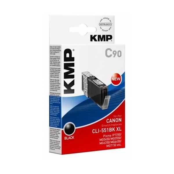 KMP C90 sort patron Komp. med Canon CLI-551 BK XL