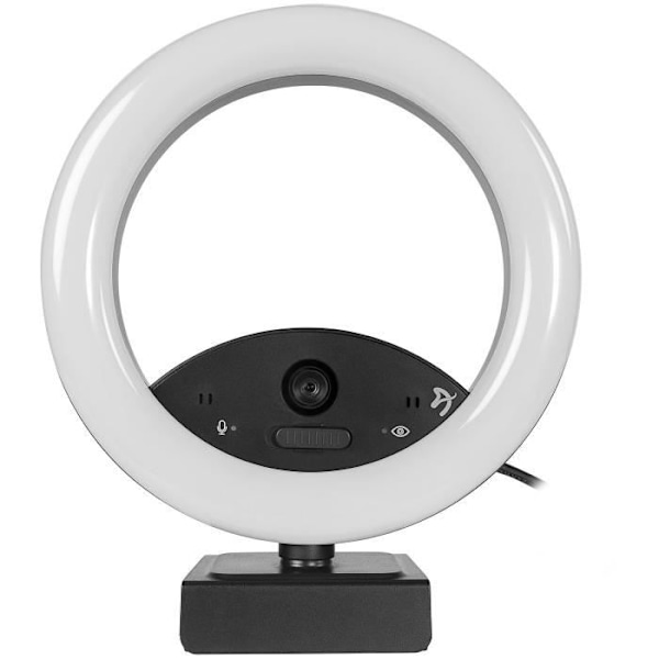 Webcam - Arozzi - Occhio - 1080p - Dobbelt mikrofon - Stativ 360° - Lysring 6''' Sort