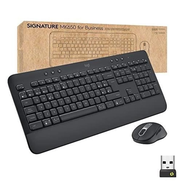 Langallin ja hiiri - LOGITECH - MK650 - Langaton - Bluetooth LE - Grafiitti - Espanja