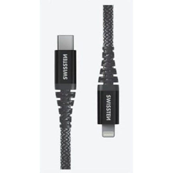 USB-C/Lightning-kabel - Swissten - 1,5 m - Slitstark Kevlar-fiber - Snabbladdning 60 W - 3 A