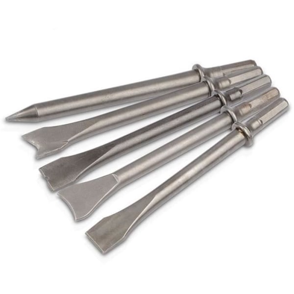 Lufthammer + 5x mejsel - POWERPLUS - POWAIR0019 - 216 l/min - 6,3 bar - 3500 omdr/min grå, sort