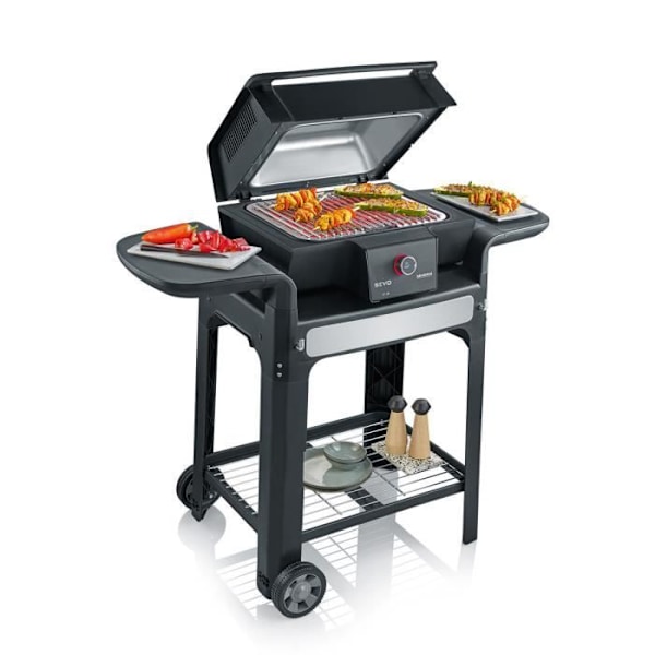 Grill på fødder - SEVERIN - SEVO GTS - 3000W - 0° til 500°C - Røgfri vandbakke Sort, Sølv