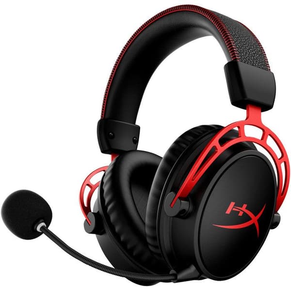 HyperX Cloud Alpha Trådlösa Spelhörlurar för PC med USB trådlös adapter, USB laddningskabel ingår Svart och röd