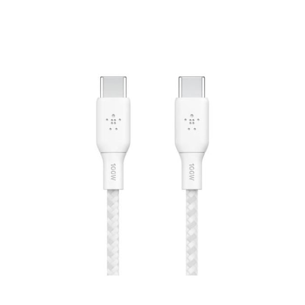 100w USB-C till USB-C flätad kabel 3M Vit