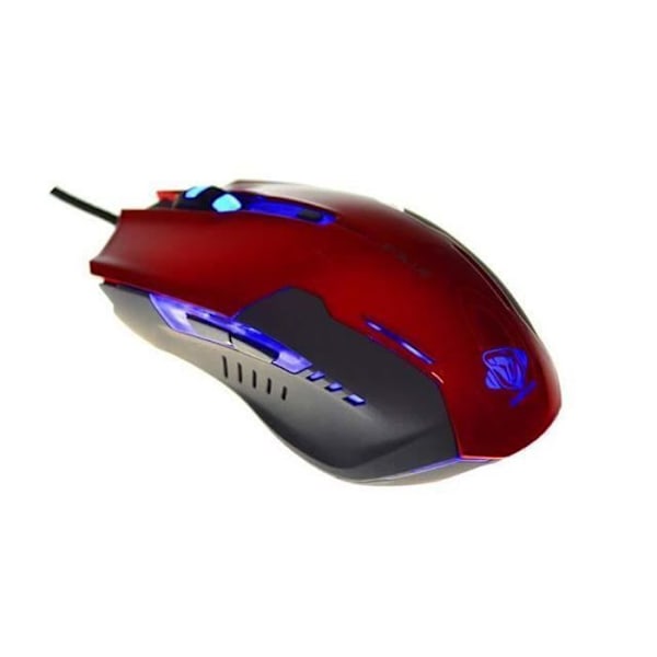 E-blue Auroza G, Droitier, Optiikka, USB, 3000 DPI, 134 g, Musta, Punainen musta, Punainen