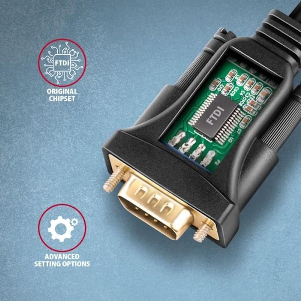 Axagon Ads-1Pqn-sovitin - Rs-232 Com-Port USB 2.0 -liittimeen - Ft232Rl-Ch