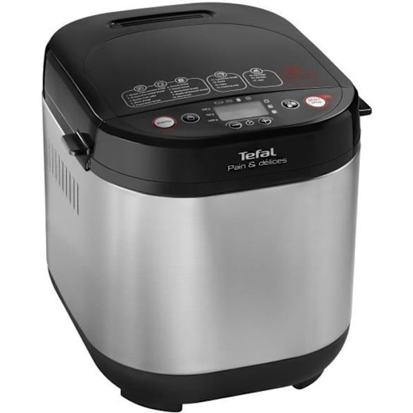 Tefal Pain & Délice PF240E, Sort, Rustfrit stål, 1 kg, 500 g, 15 timer, LCD, 720 W