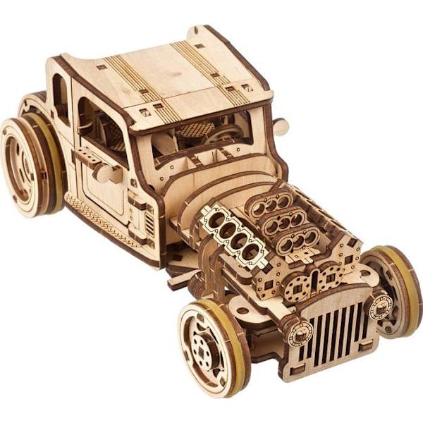 Hot Rod Furious Mouse - Ugears - 3D træpuslespil Beige