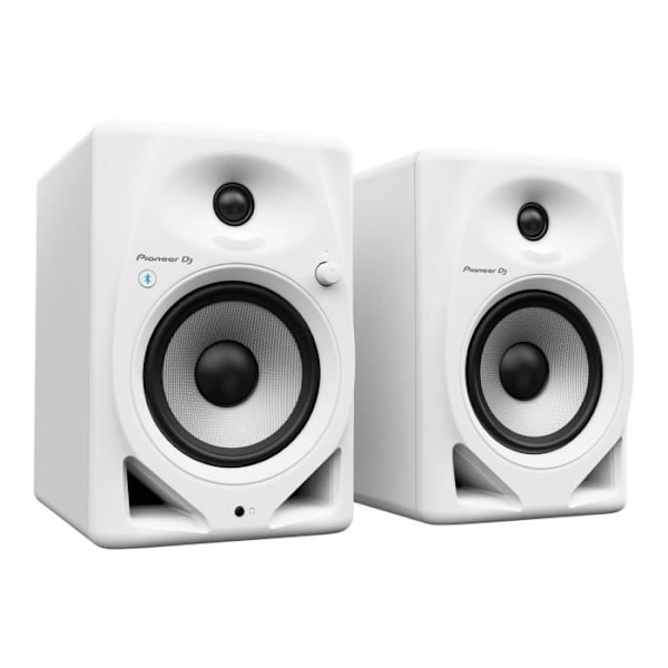 Et par Pioneer DJ DM-50D-BT-W monitorhøjttalere - Bluetooth - Basrefleks - 2x25W - DJ eller produktionstilstand - Hvid hvid