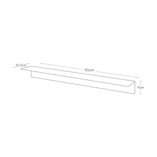 CALICOSY - Vægmonteret hylde med magnetisk panel L90 cm - TOWER - Sort-Sort