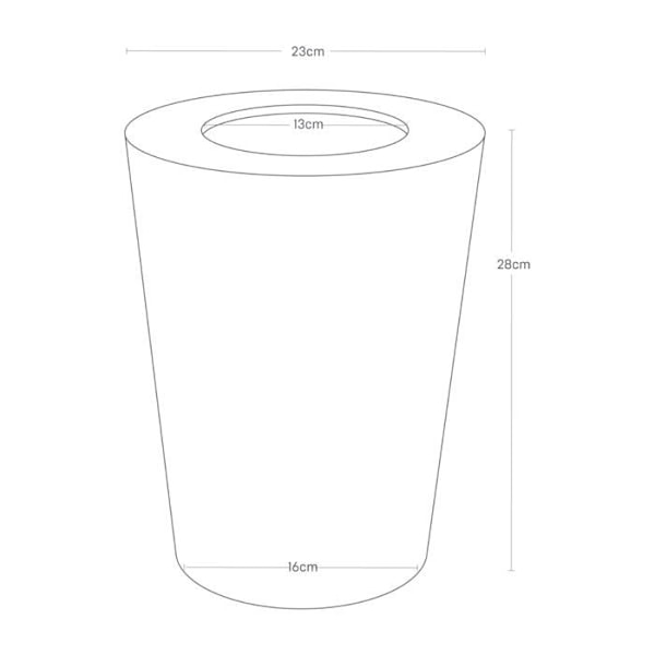 YAMAZAKI - Pyöreä roskakori L23 cm - RIN - Musta-Musta