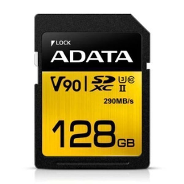 ADATA Premier ONE 128 Gt SDXC-kortti - UHS-II Class 10 (U3) - V90 Videonopeus (8K) - R-W 290-260 Mt/s