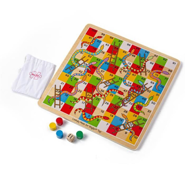 Slanger og stiger spil - BIGJIGS - Slanger og stiger - Barn - Brætspil - Indendørs Flerfärgad