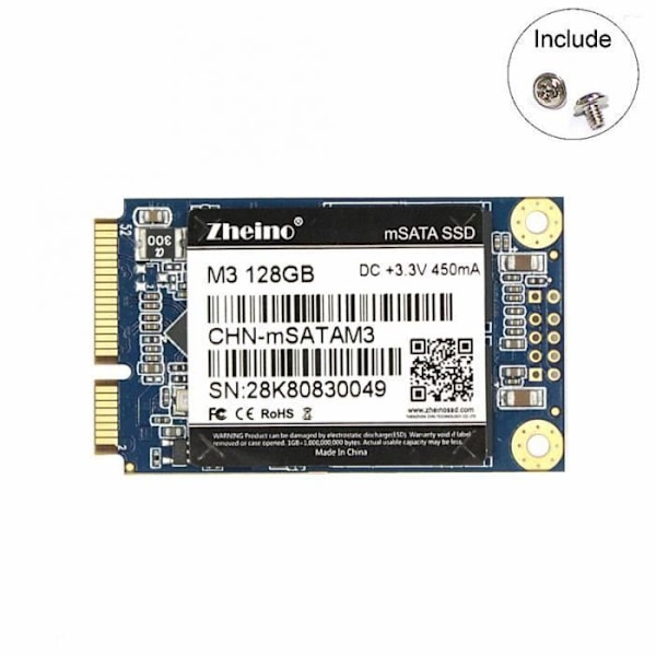 Transcend MSA230S 128 GB SATA M.2 2242 intern Solid State Drive - mSATA-format - 600 MB/s överföringshastighet