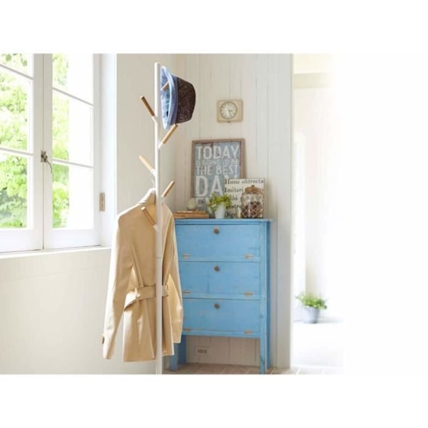 Yamazaki Home Tøjstativ Tøjbøjle Knagestativ Skohylde Garderobe Stativ Hvid Farve 28x176x28 cm hvid