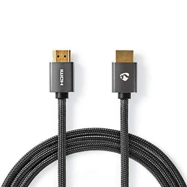 Nedis High Speed HDMI-kabel med Ethernet HDMI®-stik til HDMI®-stik Metalgrå flettet kabel