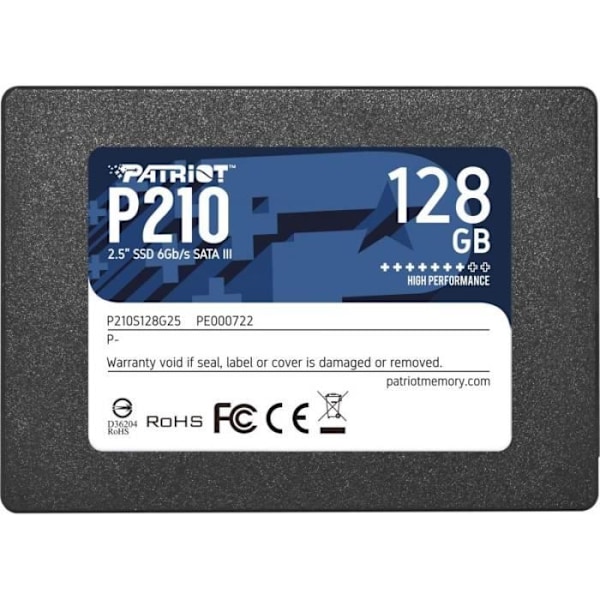 SSD - Patriot Memory - P210 - 128 GB - Intern - 2,5 tommer - SATA 6 Gb/s