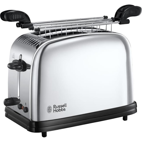 RUSSELL HOBBS Chester Toaster - 2 pladser - Konditorvarmer - Fast Toast Technology - Rustfrit stål