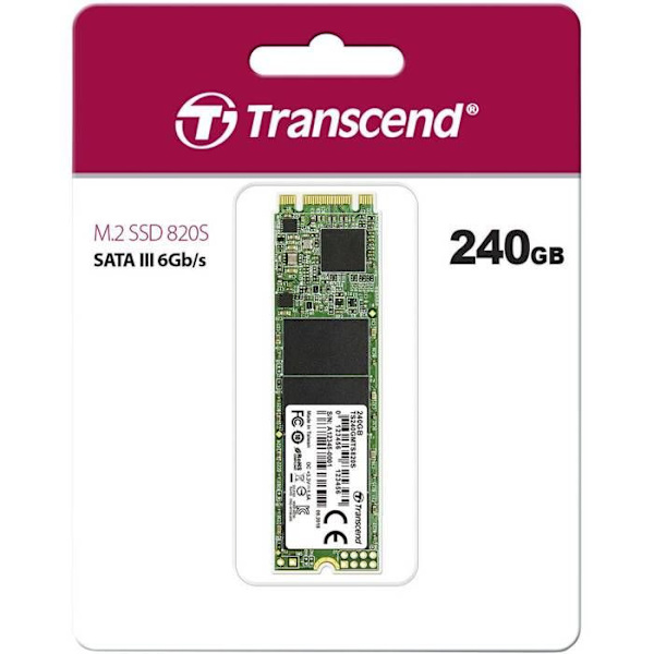 Transcend MTS820 Solid State Drive - 240 GB - M.2 - Serial ATA III - Snabb prestanda