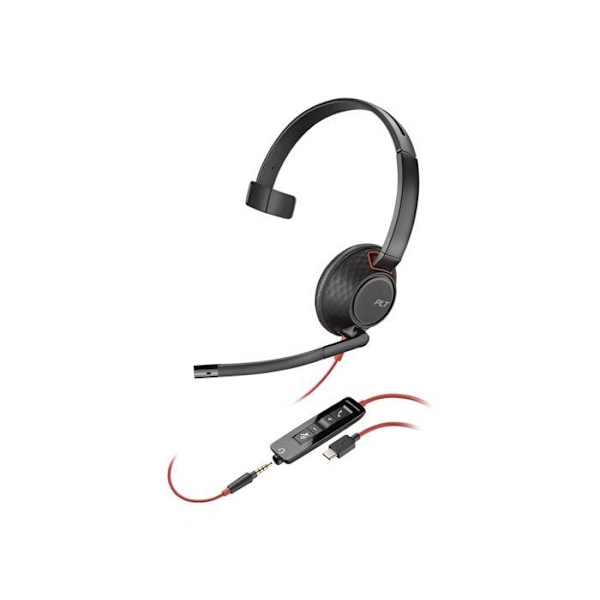 Headset mikrofon - kablet - 3,5 mm jackstik, USB-C - HP Inc. - Poly Blackwire 5210 - Blackwire 5200 series - headset mikrofon - on-ear - f