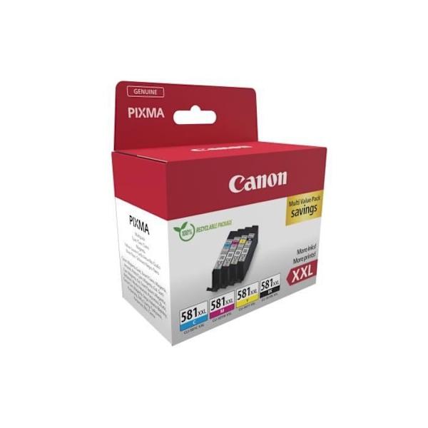 CANON CLI-581XXL svart/cyan/magenta/gul bläckpatroner - Multipack 4 färger