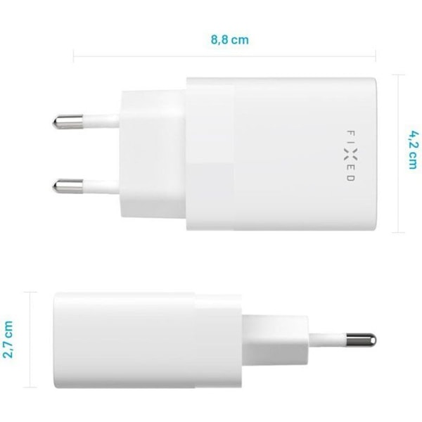 FIXE med USB-C output og PD 30W støtte hvid