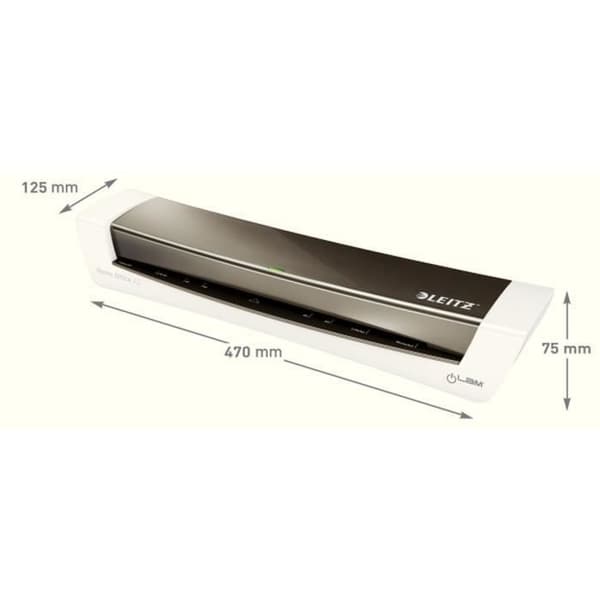 A3 laminator - Leitz - ILAM - Kompakt design - 3 minuters förvärmning - Påsar 80 till 125 mikron Mörkgrå