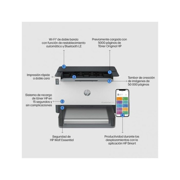 Laser-tulostin - HP - Tank 1504w - Langaton - Nopeus 20 ppm - A4