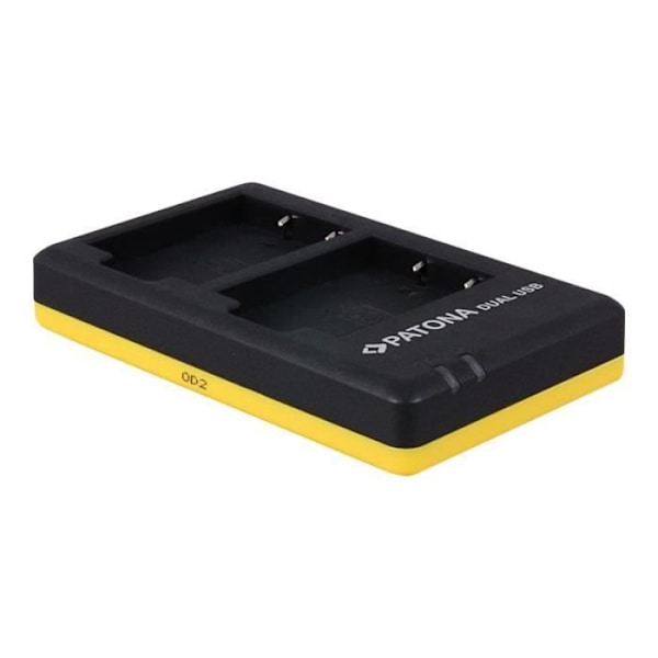 Batterioplader - PATONA - Dobbelt Hurtigoplader - USB - Kompatibel med Fujifilm X Series - 700 mA Sort, Gul