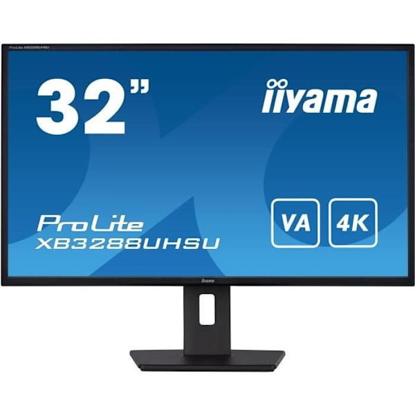 PC-skærm - IIYAMA - XB3288UHSU-B5 - 32" VA LED 4K 3840 x 2160 - 3ms - 60Hz - 2 x HDMI 1 x DP Sort