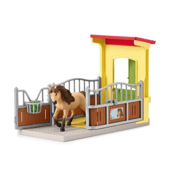 Æske med islandsk pony - Educational Farm Extension, Schleich æske med 1 æske og 1 pony figur, til børn fra 3 år - Gul, brun och röd