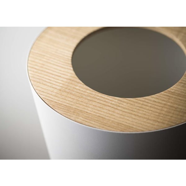 YAMAZAKI - Rund papperskorg L23 cm - RIN - Vit-Vit