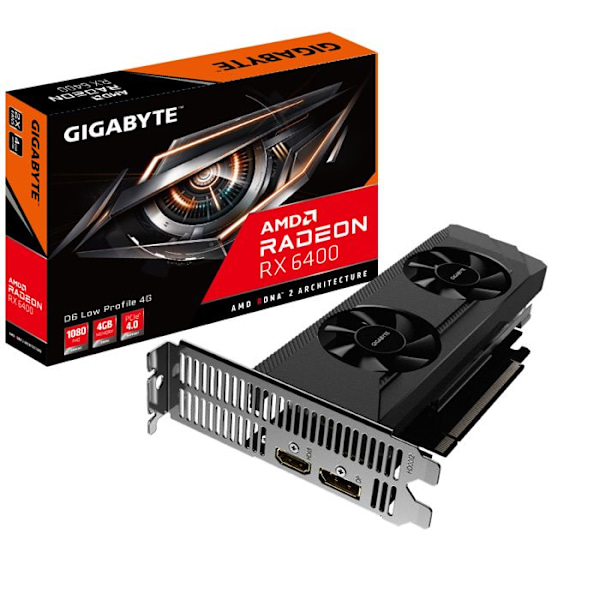 Näytönohjain - Gigabyte - Radeon RX 6400 - 4 Gt - HDMI - PCI Express 4.0 musta