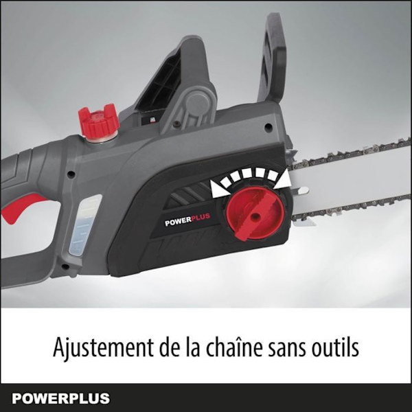 Powerplus POWEG10110 elektrisk motorsav - 2200 W, 400 mm guide, automatisk kædesmøring, haveværktøj Mörkgrå
